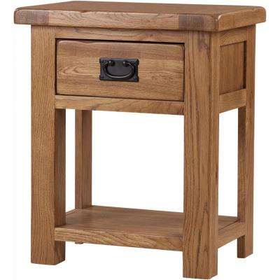Sherwood Dark Solid Oak Bedside / Side Table